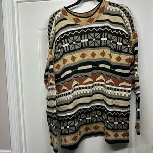 Women’s Diana Marco Vintage Multicolor Patterned Sweater XL